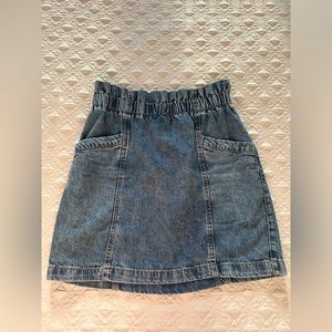 Dynamite Paperbag High-Waisted Denim Mini Skirt